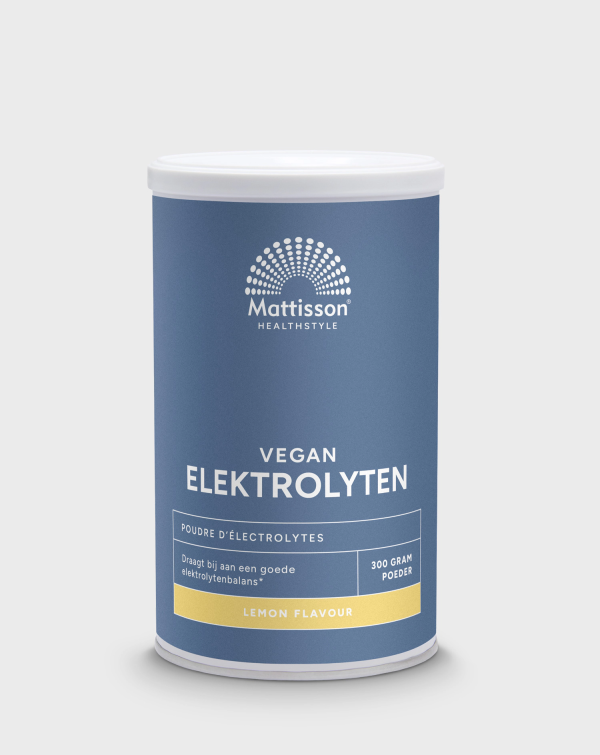 Mattisson Electrolytes mockup van pot met lemon smaak