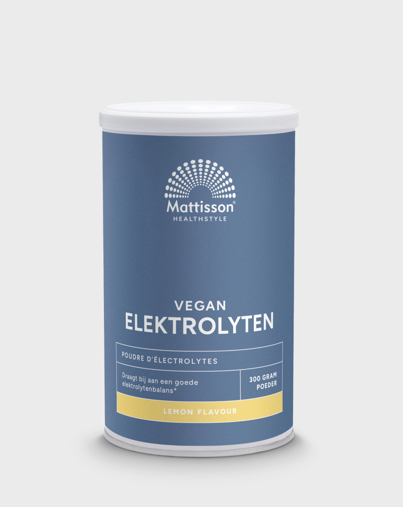 Mattisson Electrolytes mockup van pot met lemon smaak